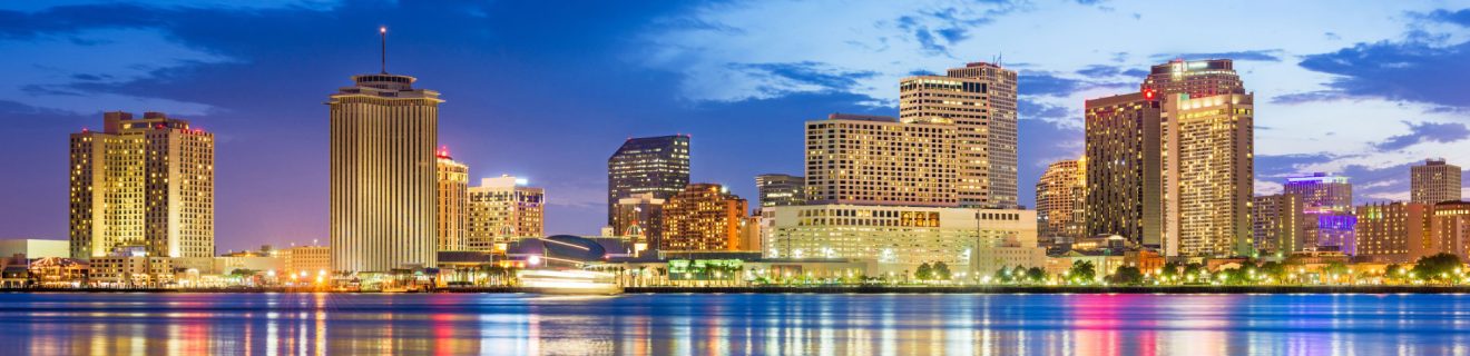 A panorama image of the New Orleans skyline