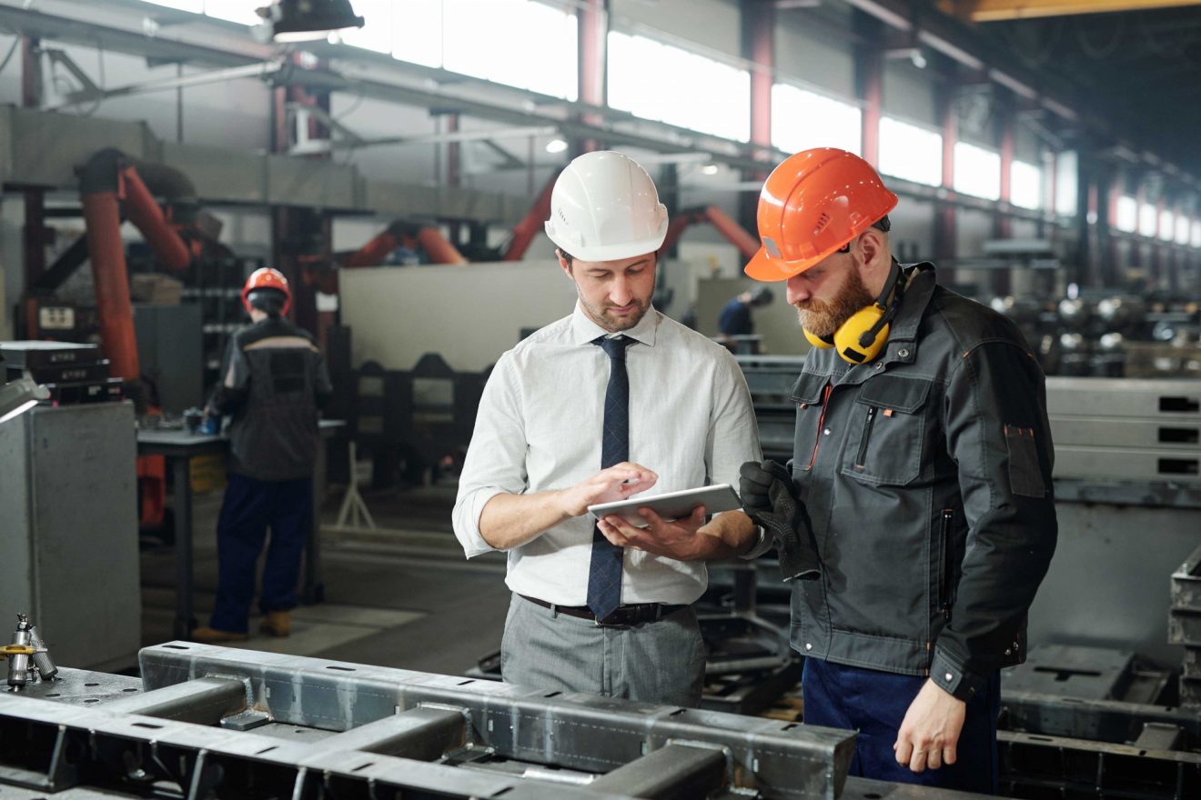 Manufacturing floor with tablet