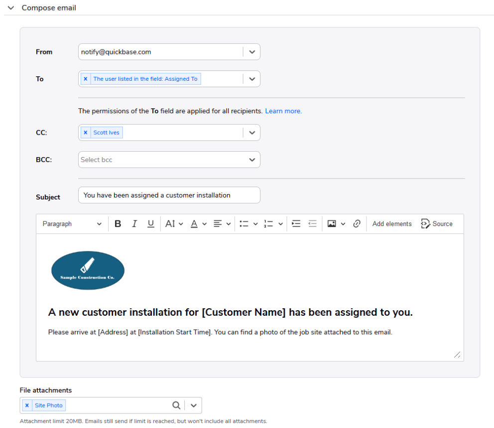 Business Logic Email Notifications